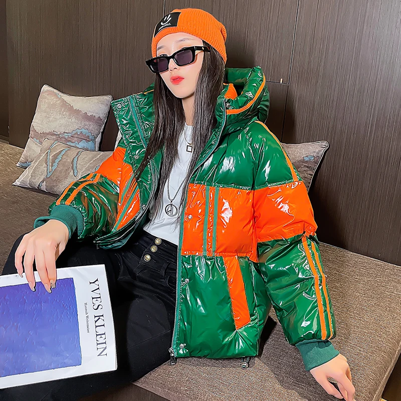 

Женское пальто в стиле пэчворк, зимние Пуховые парки из хлопка, женские парки, толстая теплая зимняя одежда с капюшоном на шнурке, верхняя одежда, зимняя женская одежда