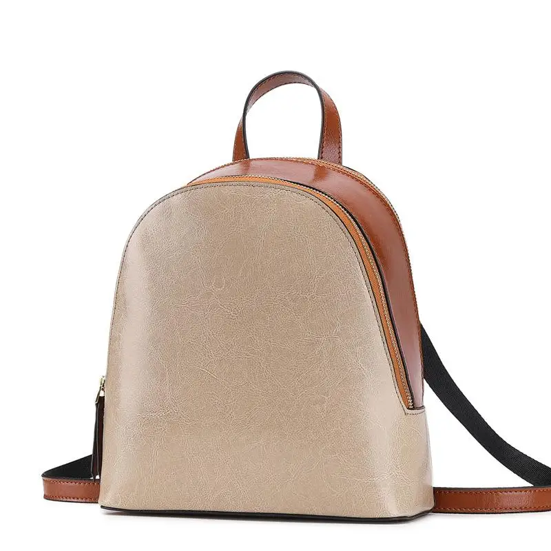 

2021 New Fashion Women Backpack Korean Style Versatile Cowhide Bag Large Capacity Leisure Solid Color Travel Bags
