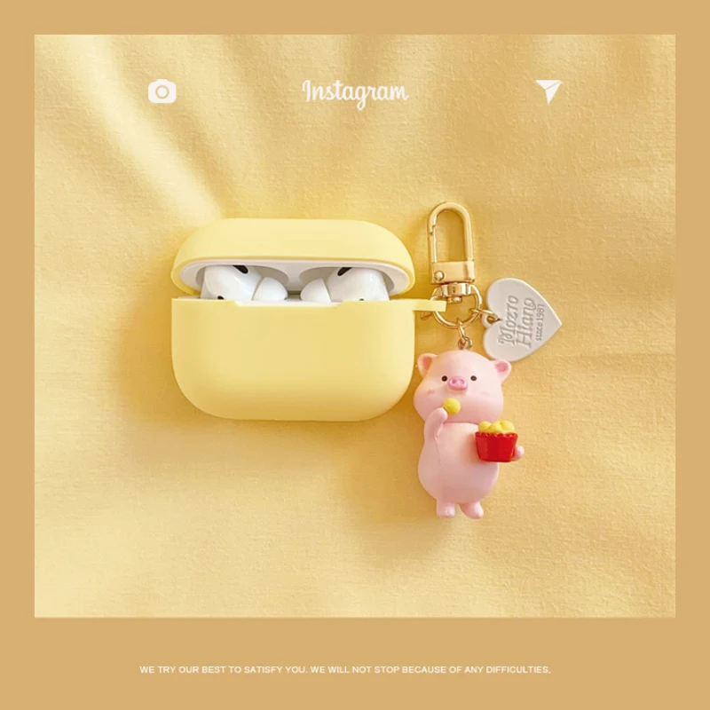Fresh Yellow Case For Apple Airpods Pro Silicone Bluetooth Earphone Accessories Headphones Protect Cover Cartoon Key Ring | Электроника