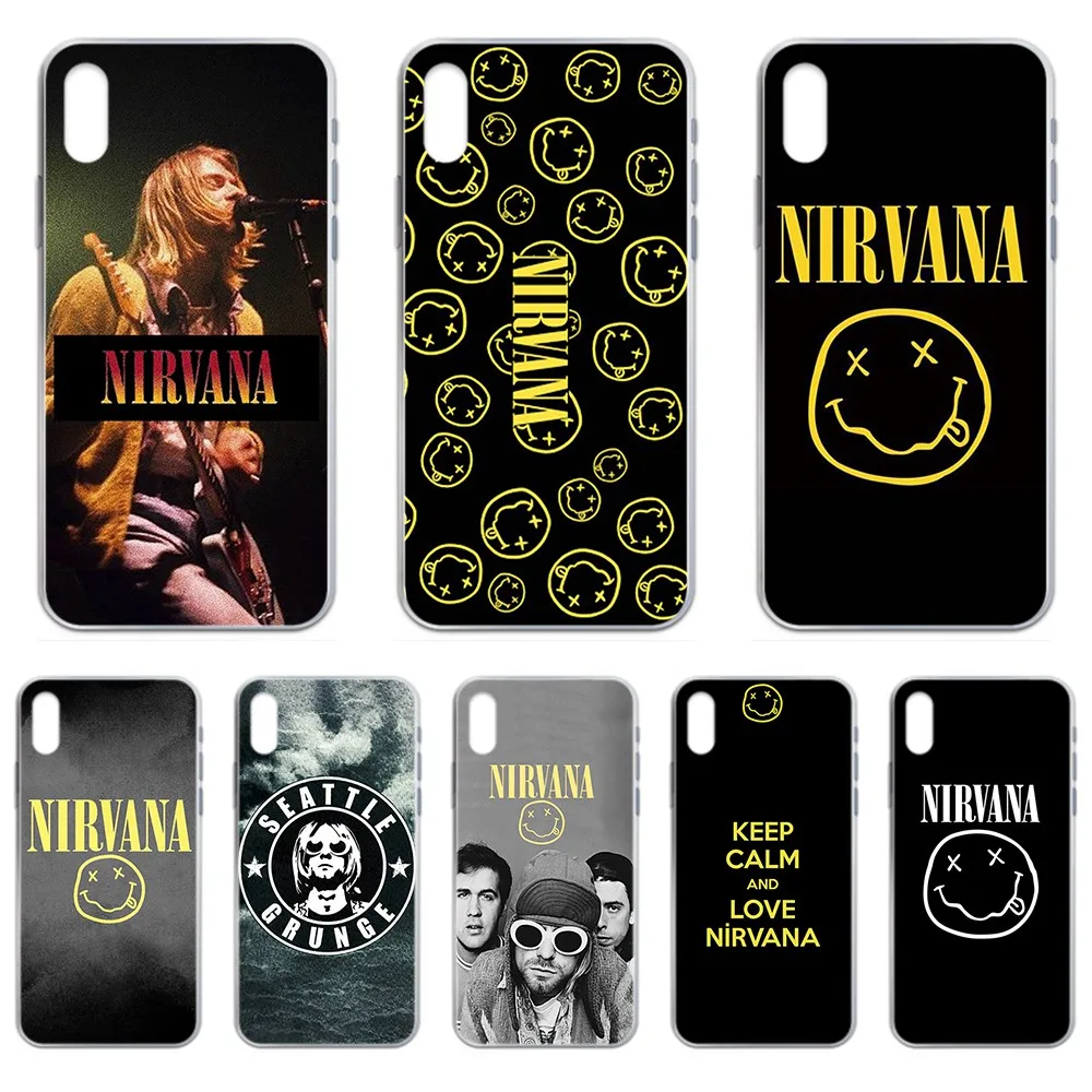 Nirvana американская рок группа роскошный Etui прозрачный чехол для телефона iphone 4 4S 5 5C