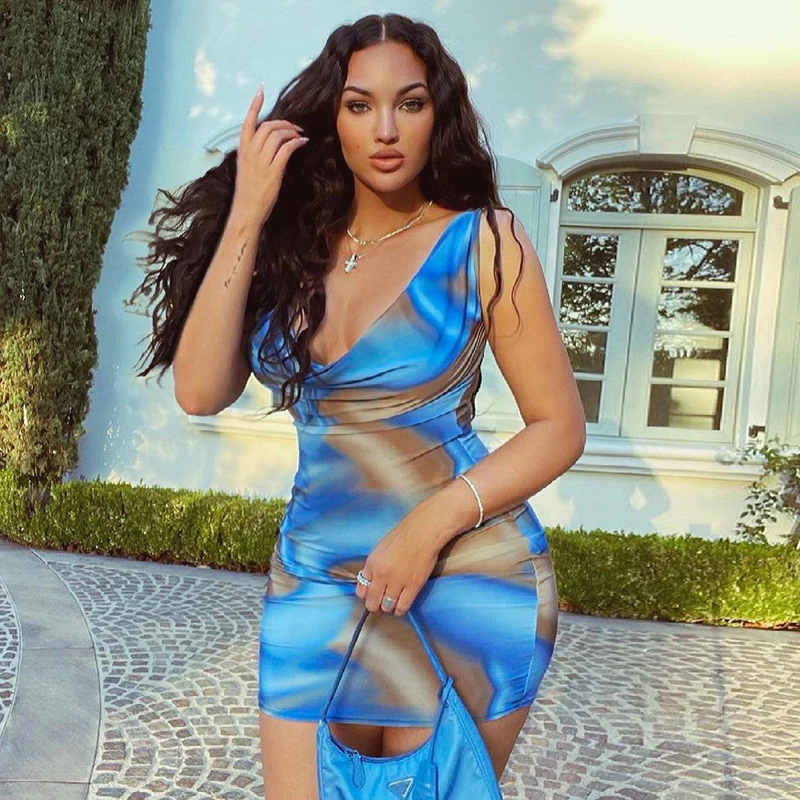 

Женский кафтан без рукавов, с принтом и карманами