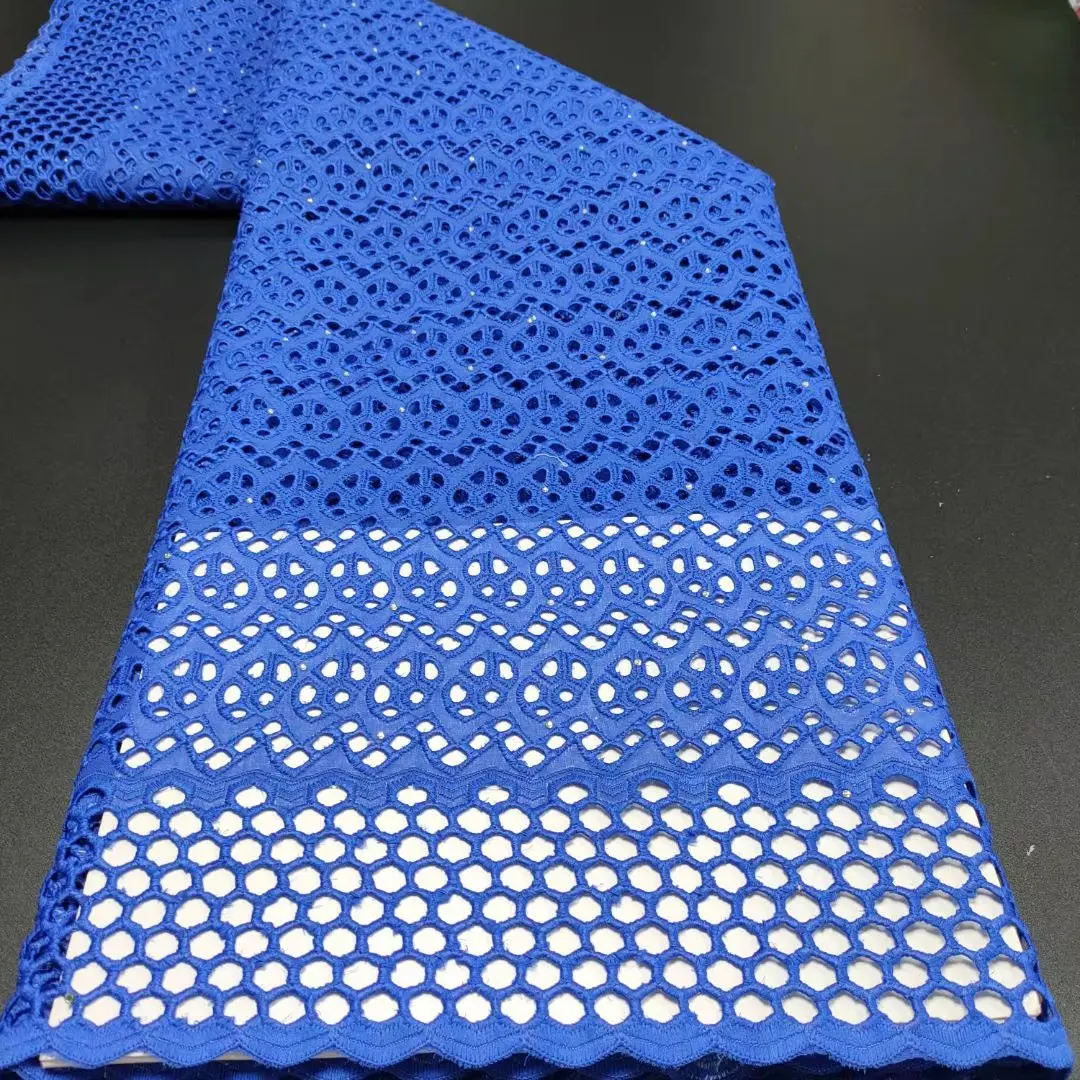 

Plain Color Dry Eyelet Holes 100% Cotton Lace Fabric Embroiderey 2022 Design Swiss Voile Lace In Switzerland Dubai Laces S976
