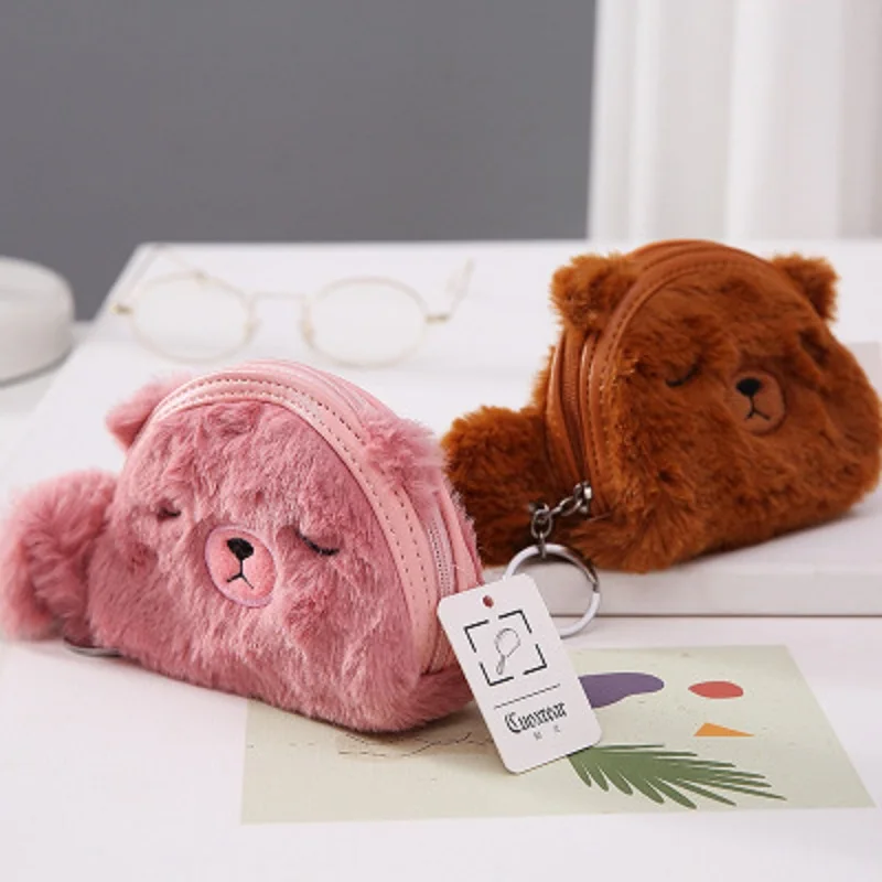 Kawaii плюшевый мультяшный медведь кошелек для монет чучела животные куклы