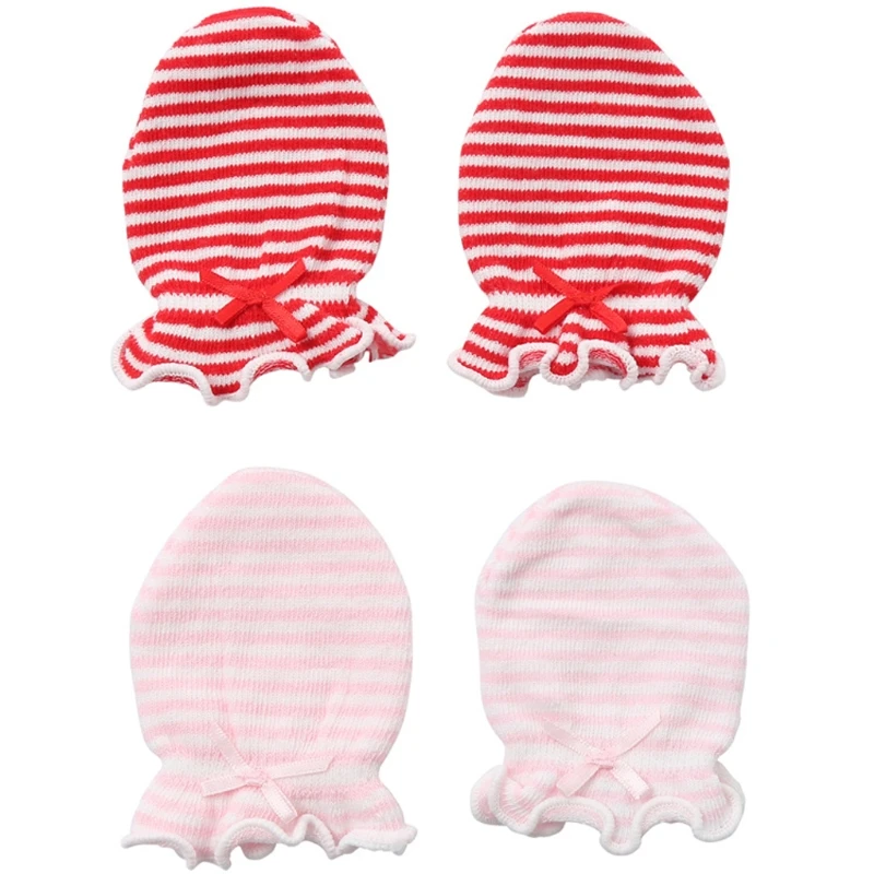 

2 Pairs Baby Anti Scratching Gloves Cotton Newborn Infant Protection Face Mitten Q1FE