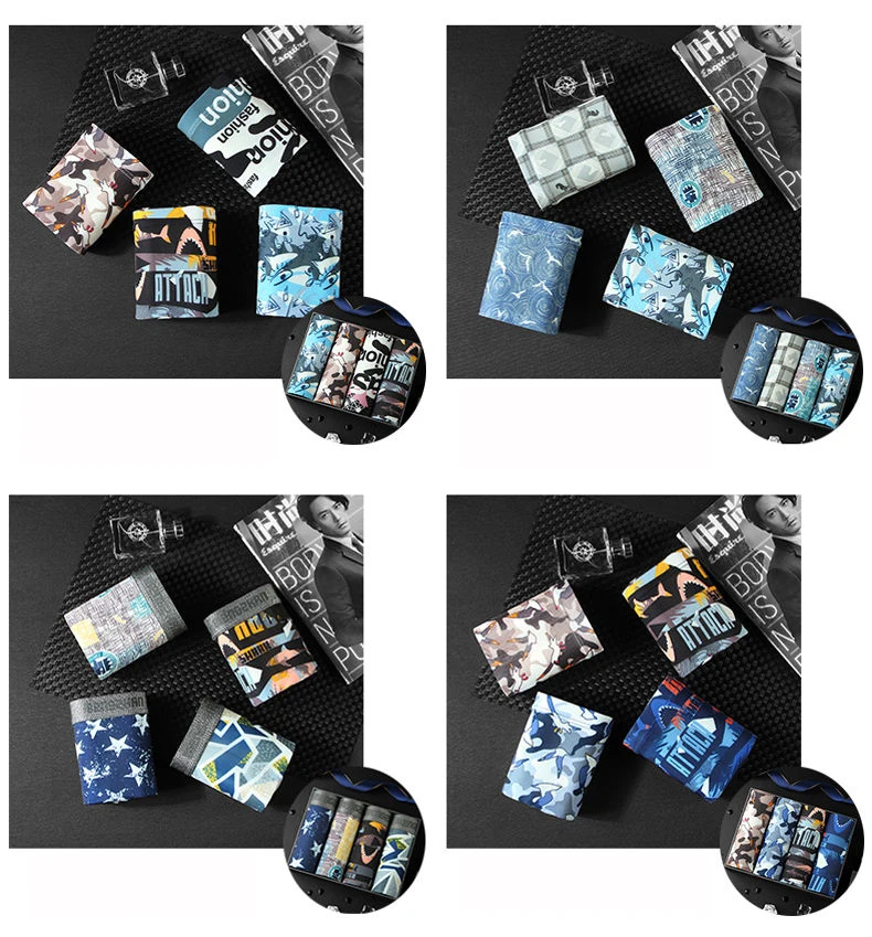 8pcs Cotton Men's Underwear Boxers Male Panties Breathable Sexy Man Boxer Solid Underpants Comfortable Plus Size Shorts Lot