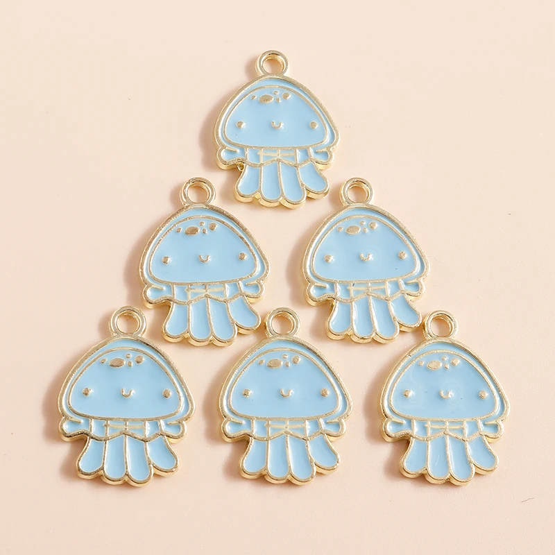 

10pcs Enamel Ocean Jellyfish Charms Pendants for DIY Jewelry Making Accessories Handmade Craft Charm Earrings Necklaces Pendants
