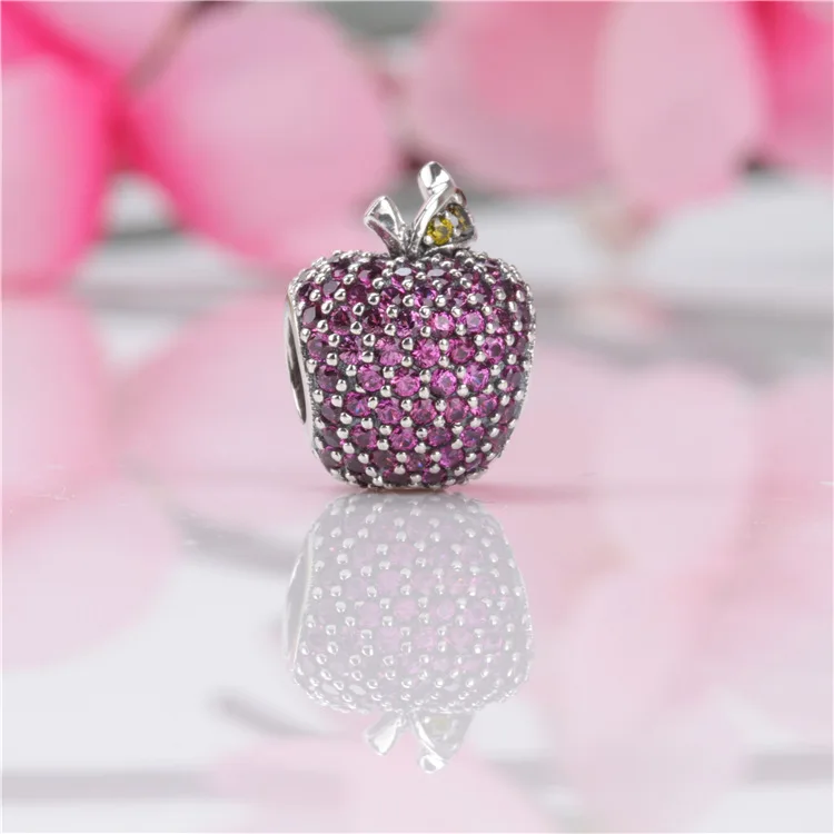 

Authentic 925 Sterling Silver Beads New Apple Inlaid With Creativity Beads Fit Original Pandora Bracelet For Women Diy Jewelry