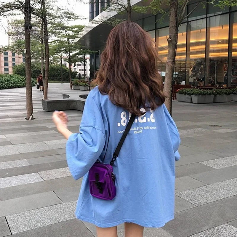 

Short-sleeved female cool and handsome street top student Korean version of loose and wild ulzzang Harajuku style bf hip-hop T-s