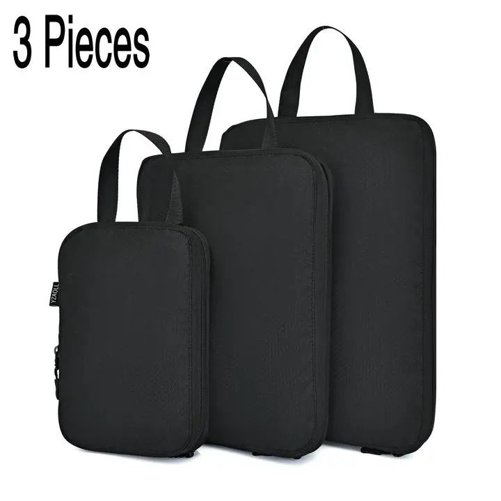 3pcs Black Soperwillton компрессионные упаковочные кубики, набор косметических сумок, нейлоновая дорожная сумка для мужчин и женщин, органайзер для путешествий, аксессуары - Цвет: 3pcs Black