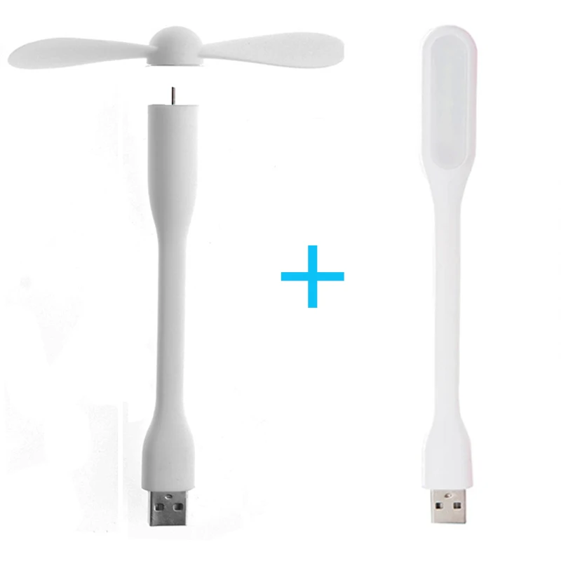 Горячая гибкий портативный съемный USB мини вентилятор и USB светодиодный светильник лампа для всех источников питания USB выход USB гаджеты - Цвет: Белый
