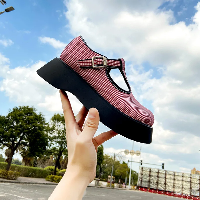 

High Heeled Women's Mary Jane Shoes Cosplay Thick Heeled Women's Leather Loafers Shoes Zapatillas Mujer Women Boat Shoes