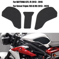 motorcycle waterproof pad rubber non slip side fuel tank stickers for daytona 675 r for street triple 765 rrs 2013 2020 2019