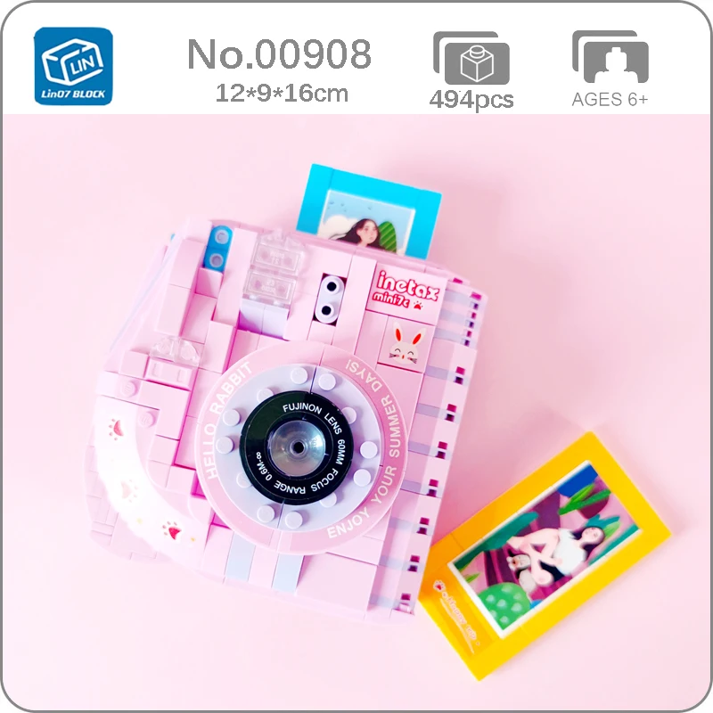 

Lin 00908 Digital Instant Camera Beauty Photo Rabbit Machine 3D Model DIY Mini Blocks Bricks Building Toy for Children Kid Gifts