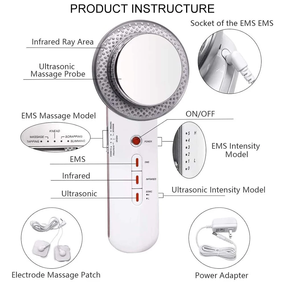 

3 in 1 EMS Body Massager Ultrasonic Cavitation Slimming Machine With Fat Burn Slim Cream Gel Cavitation Anti Cellulite Set