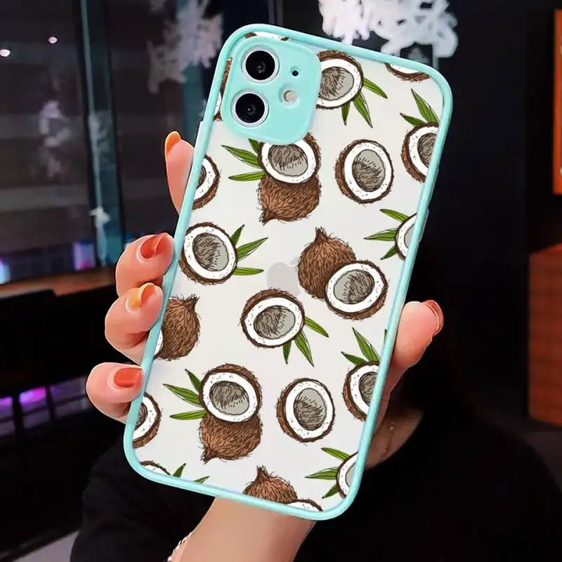 

Fashion Cute Cartoon Fruit Lemon Pineapple Phone Case For iPhone 12 11 Mini Pro XR XS Max 7 8 Plus X Matte transparent