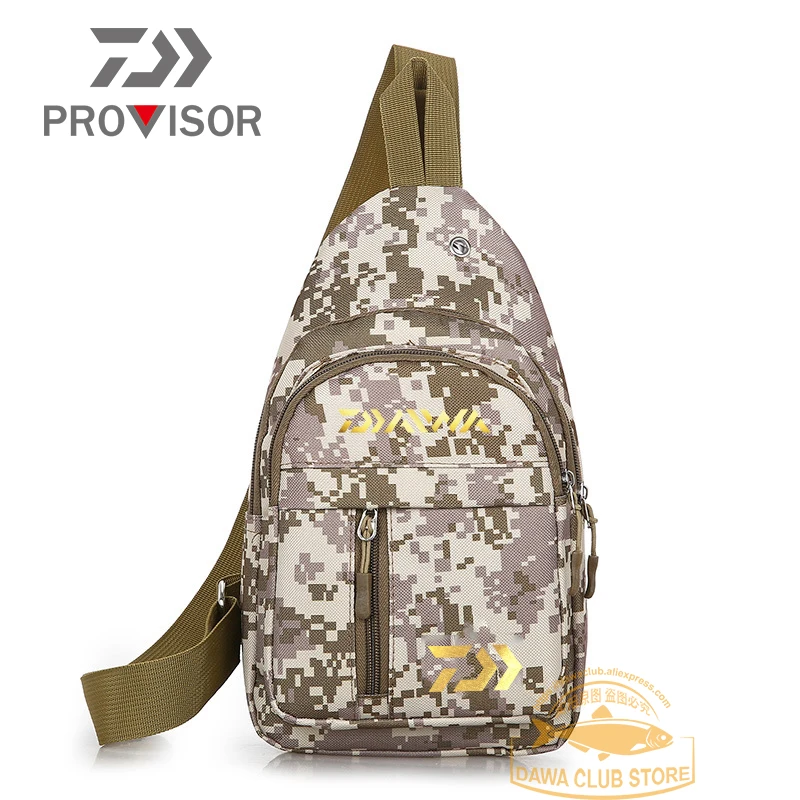 

2020 Daiwa New Men's Waterproof Fishing Chest Bag Outdoor Tactical Camouflage USB Fashion Trend Wearable Shoulder Bag