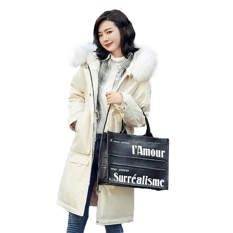 (TopFurMall) Роскошные женские парки пуховые пальто куртки настоящая толстовка с