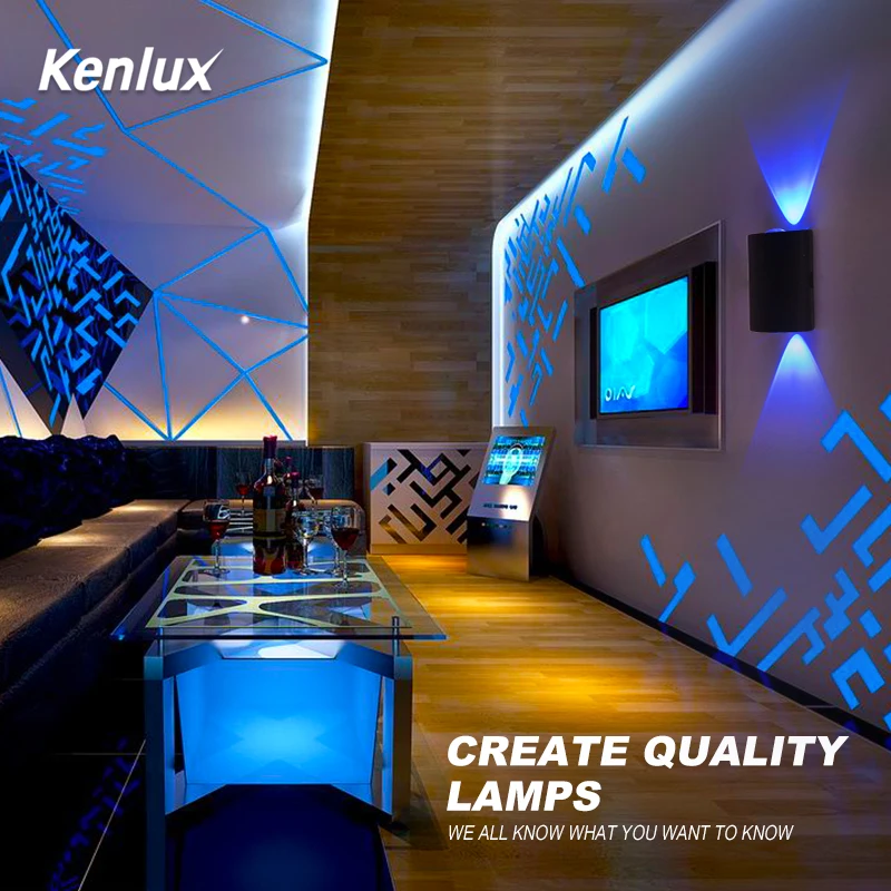 

Светодиодный настенный светильник Kenlux Nordic, 6 Вт, RGB, 85-265 В переменного тока, современный светильник для ванной комнаты, спальни, прикроватный ...