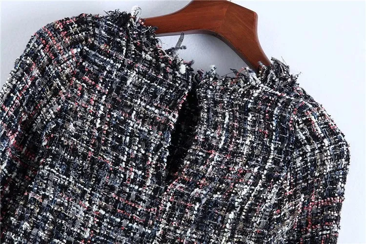 2018 Осенняя Женская винтажная клетчатая Лоскутная Блузка с длинным рукавом и