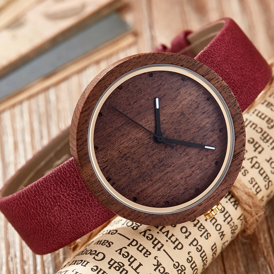 Ретро деревянные часы Мужские кварцевые наручные повседневные Чехол Мужской