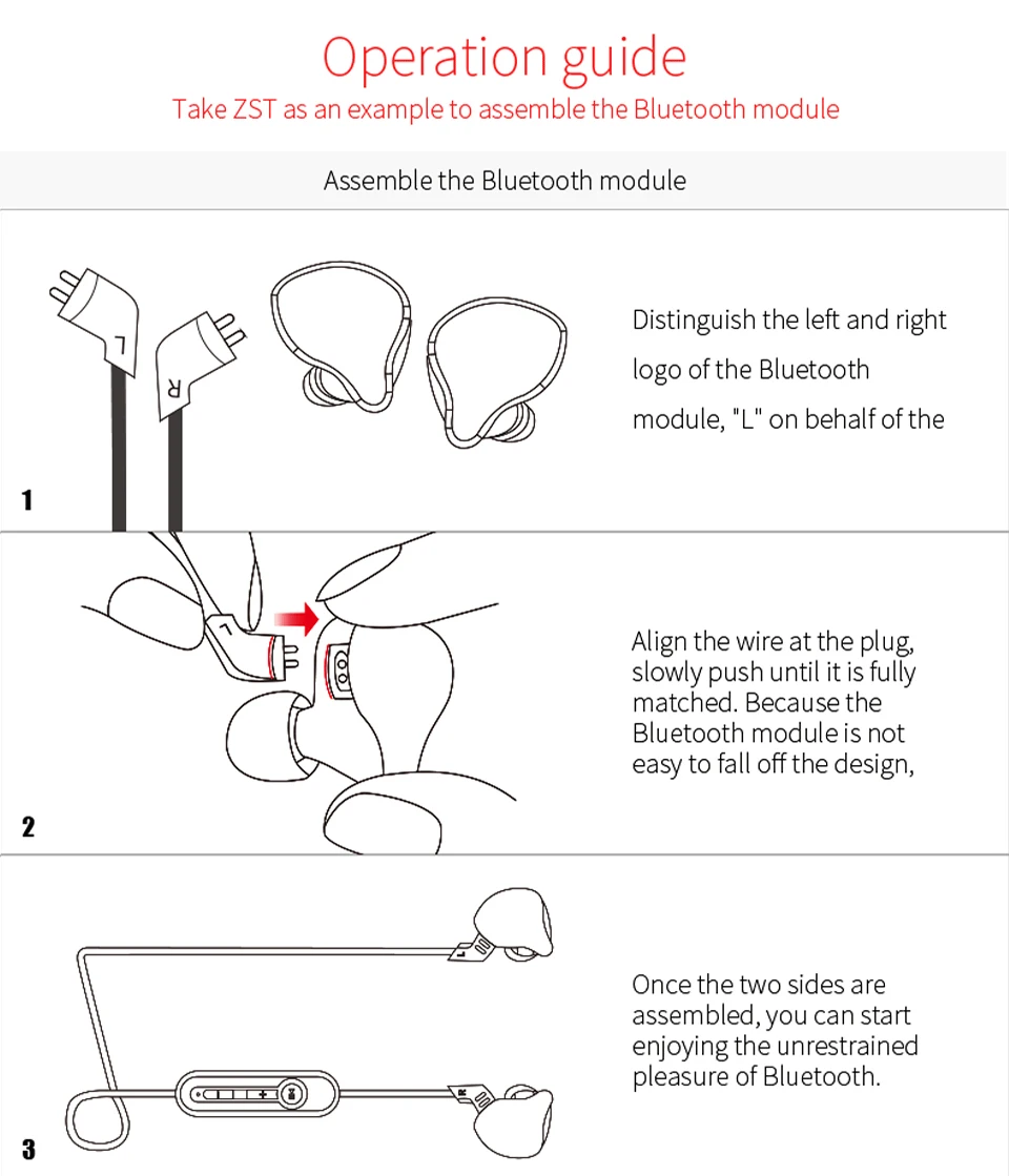 KZ AS10/BA10/ZST/ZS10 Bluetooth 4,2 модуль Bluetooth обновление Hi-Fi Портативный ушной подвесной тип для KZ ZS4 ZS5 ZS6 ED16 as10 zs10