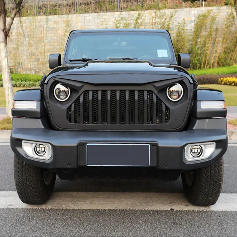 Матовая черная решетка из АБС-пластика переднего бампера верхняя для JEEP Wrangler JL