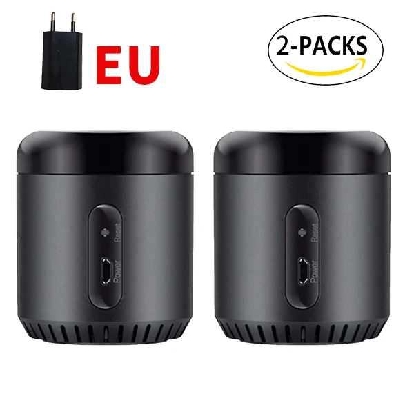2pcs RM Mini 3 EU Broadlink умный дом RM Mini3 WiFi+ ИК пульт дистанционного управления AC tv управление для Alexa Google Home IFTTT 433 broadlink Black Bean - Комплект: 2pcs RM Mini 3 EU