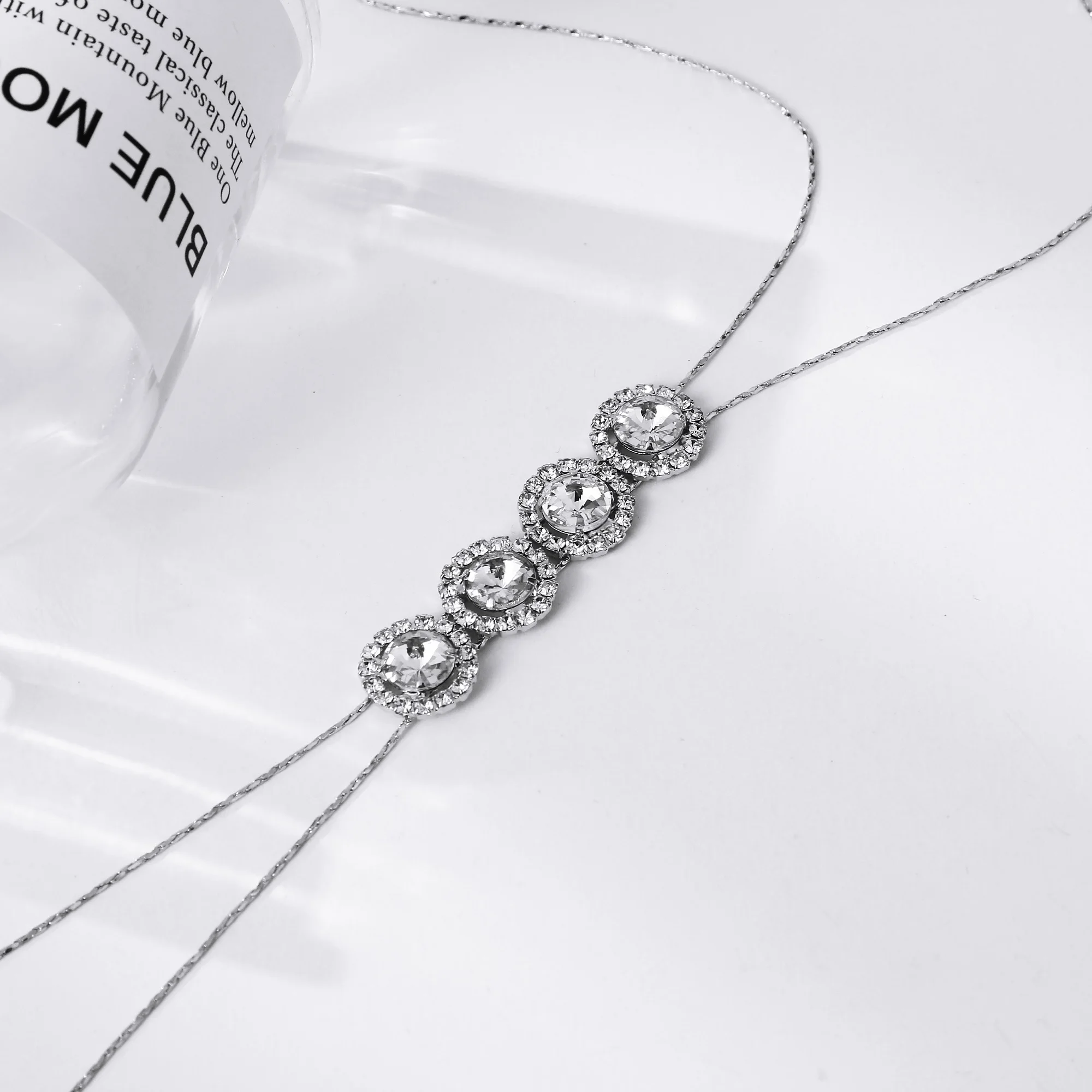 Ожерелье с длинной подвеской Изысканная мода стразы дикие ювелирные изделия