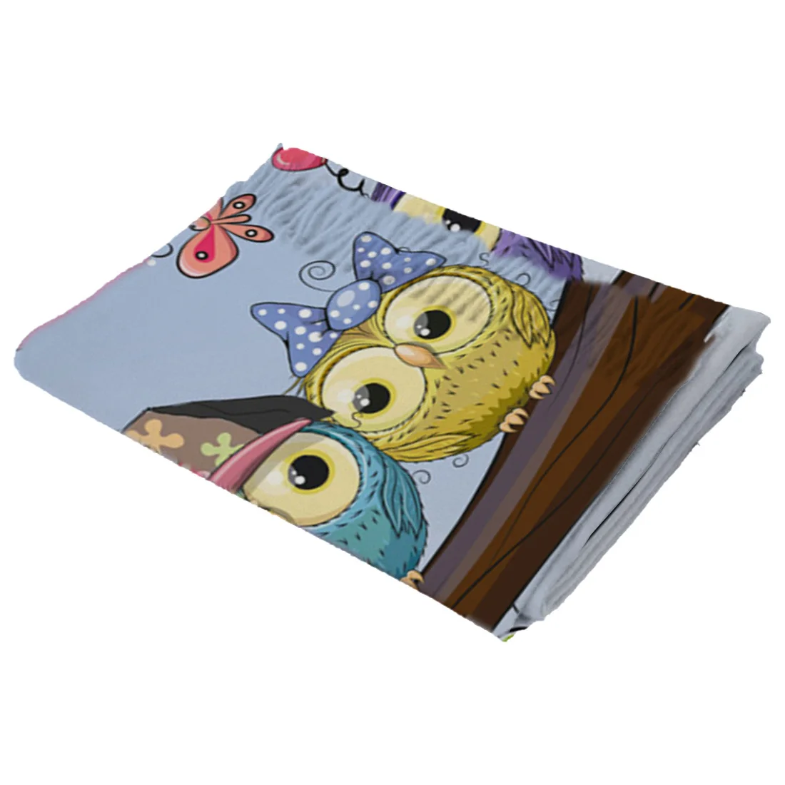 Женский шарф на весну и зиму теплый кашемировый с изображением совы шарфа ветки