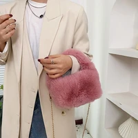 chains crossbody bag fluffy tote bag plush dumpling bags for women new small furry luxury designer handbag fashion fur cloud bag