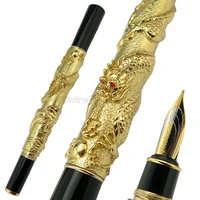 jinhao classic metal vintage fountain pen oriental dragon series heavy pen iridium fine nib golden writing gift pen