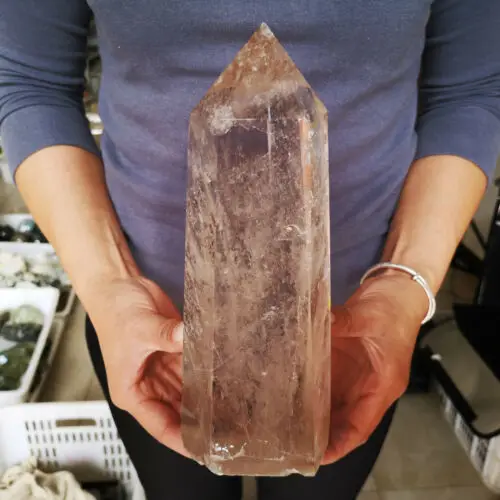 1100-1300 г натуральный Смоки Кварц Кристалл обелиск палочка точечное Исцеление | Дом