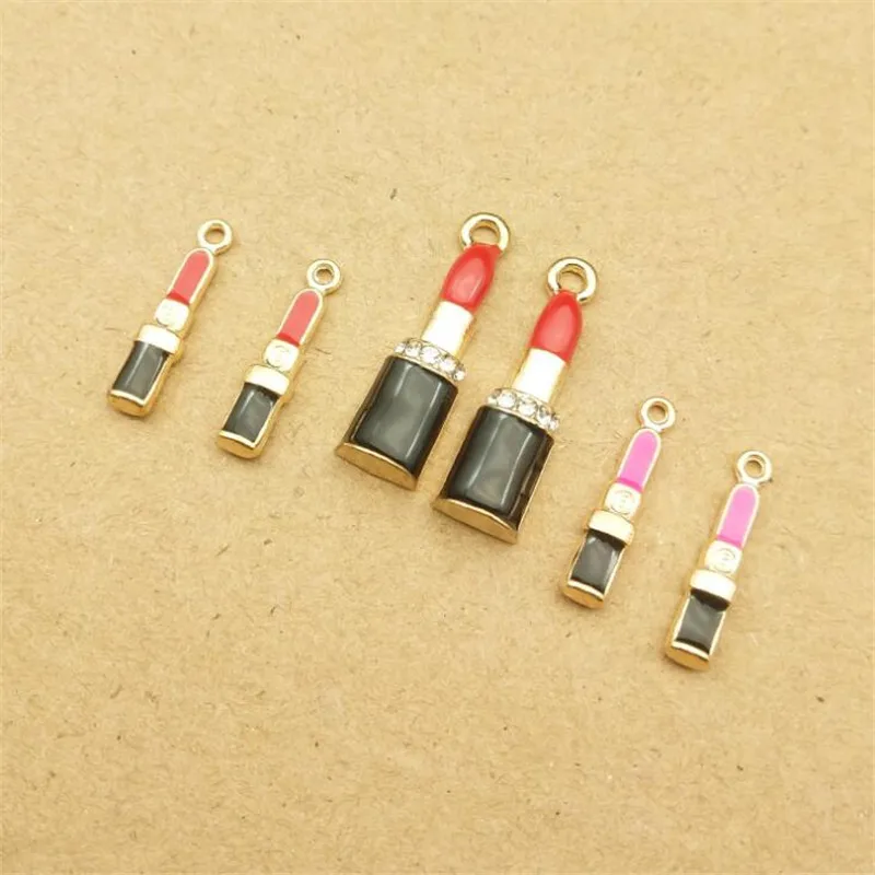 10 шт./пакет эмаль сладкий помада формы очарование DIY модных аксессуаров Подвески