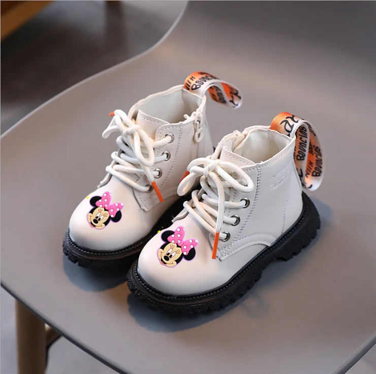Классические детские повседневные туфли Disney Micky Mouse Симпатичные Теплые сникерсы