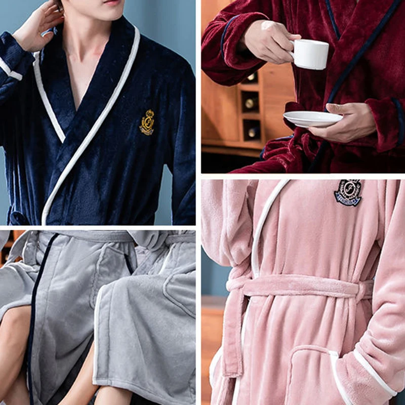 

Winter Plaid Flannel Robes Women Bath Robe Soft Couples Fashion Leisure Simple Sleepwear Thicker Sexy Lounge Wear High Quality