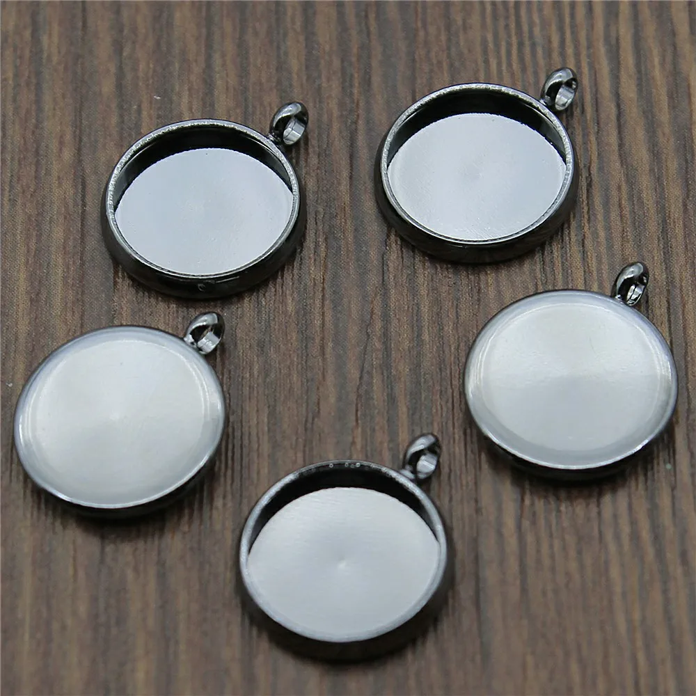 

10pcs 6 Colors Fit 10~25mm Glass Cabochon Base Setting Charms Pendant Accessories For Jewelry Making