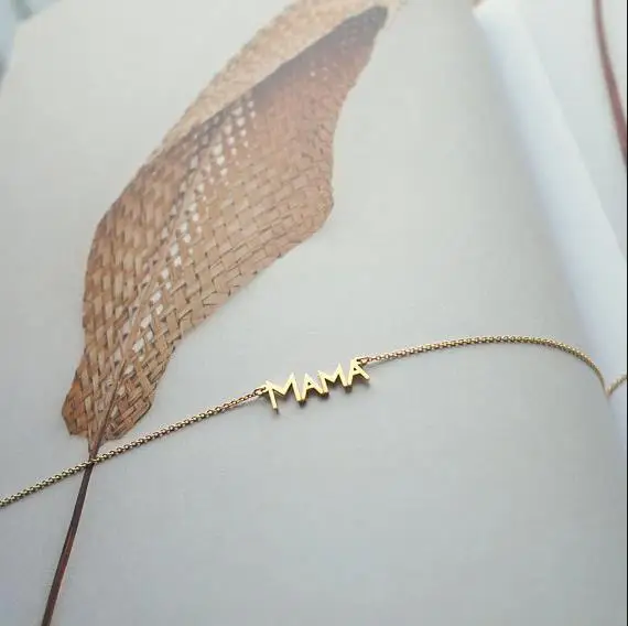 Простая цепочка золотого цвета с буквенным принтом ожерелье надписью love mama