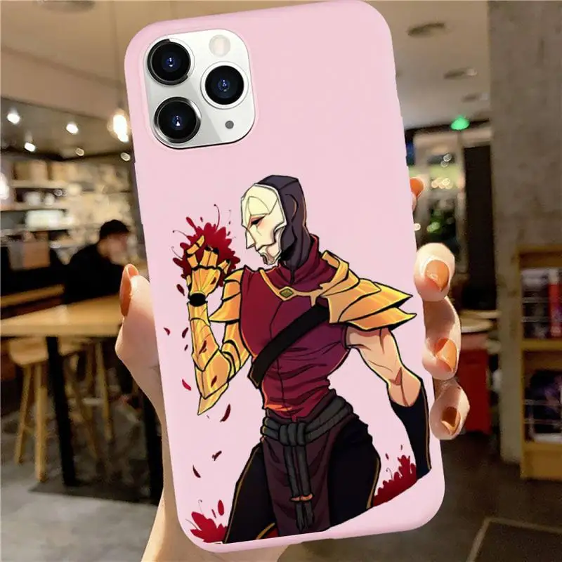 

lol League of Legends Phone Case Pink Candy Color for iPhone 6 7 8 11 12 s mini pro X XS XR MAX Plus