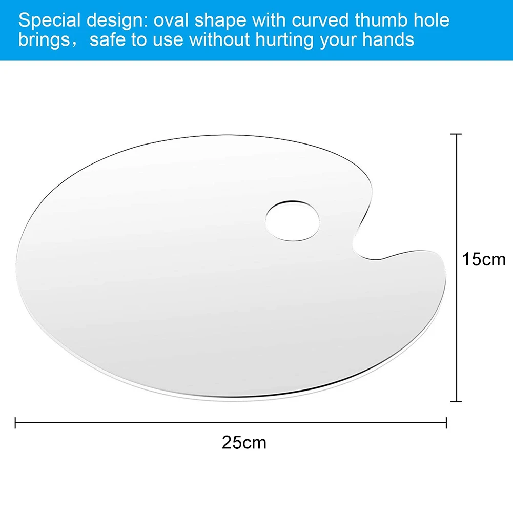 

1/2/3 Pcs Clear Acrylic Painting Palette Transparent Portable for DIY Art Craft Painting DFK889