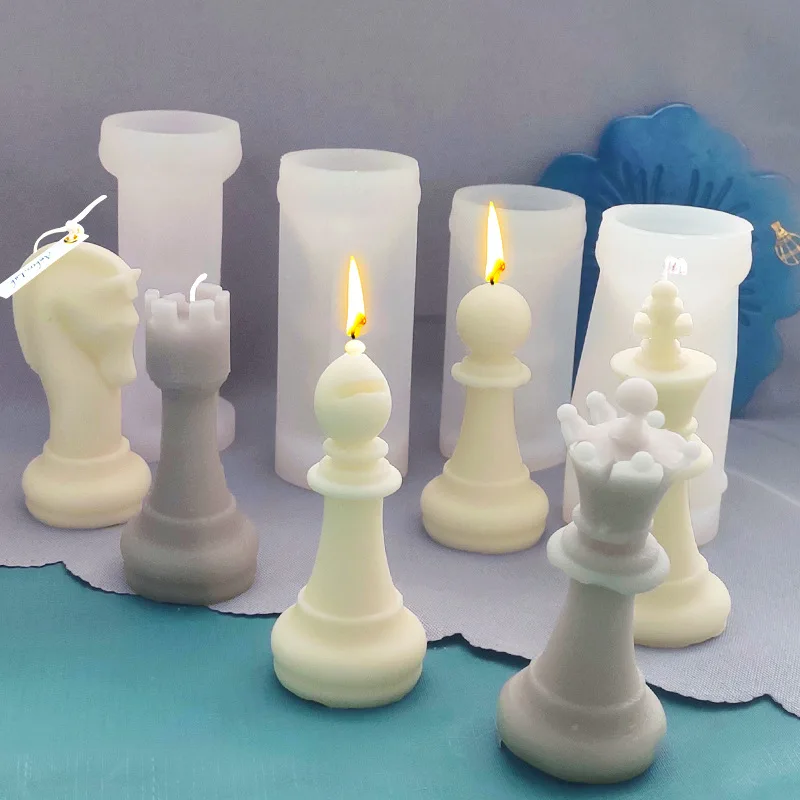 

3D Chess Candle Molds for Candle Making Epoxy Resin Casting Silicone Mold for DIY Resin Craft Aromatherapy Candles Homemade Soap