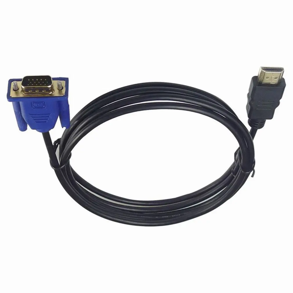 3/5 м позолоченные разъемы HDMI Мужской к VGA HD-15 Кабель-адаптер Шнур для DVD HDTV надежный