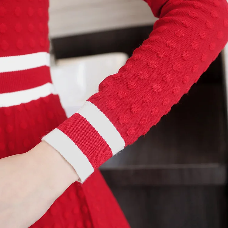 Женское вязаное платье трапеция повседневное облегающее свитер с длинным