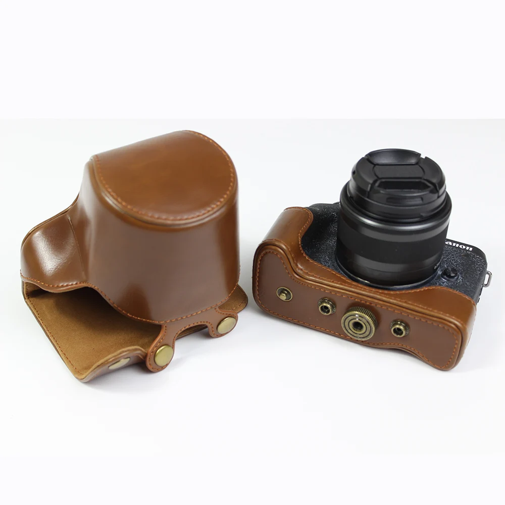 Портативный чехол из искусственной кожи для камеры Canon EOS M6 M6II MarkII M3 защитный с