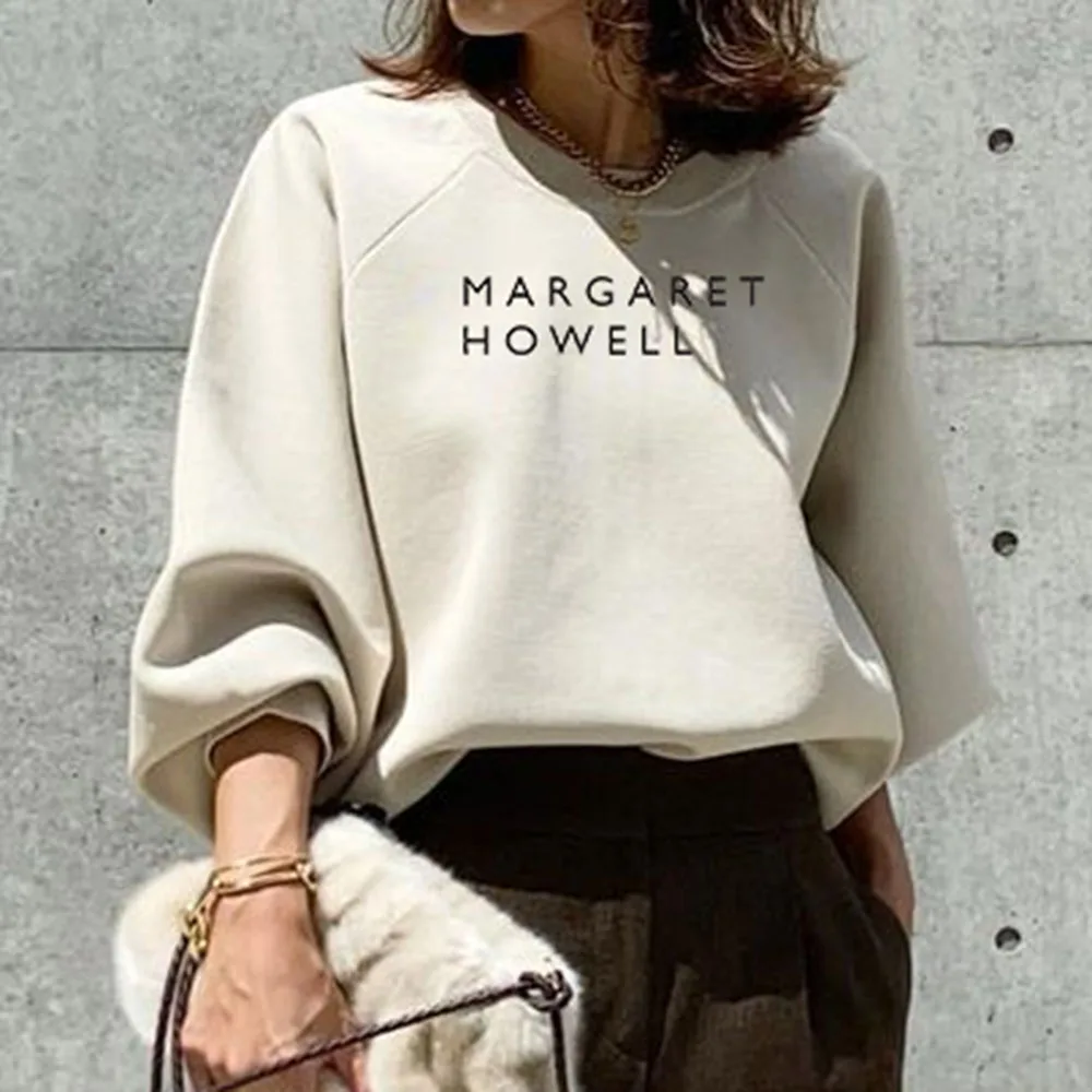 

Женская толстовка с круглым вырезом, с рукавом реглан и надписью, модный свитер большого размера на осень и зиму, корейские повседневные жен...