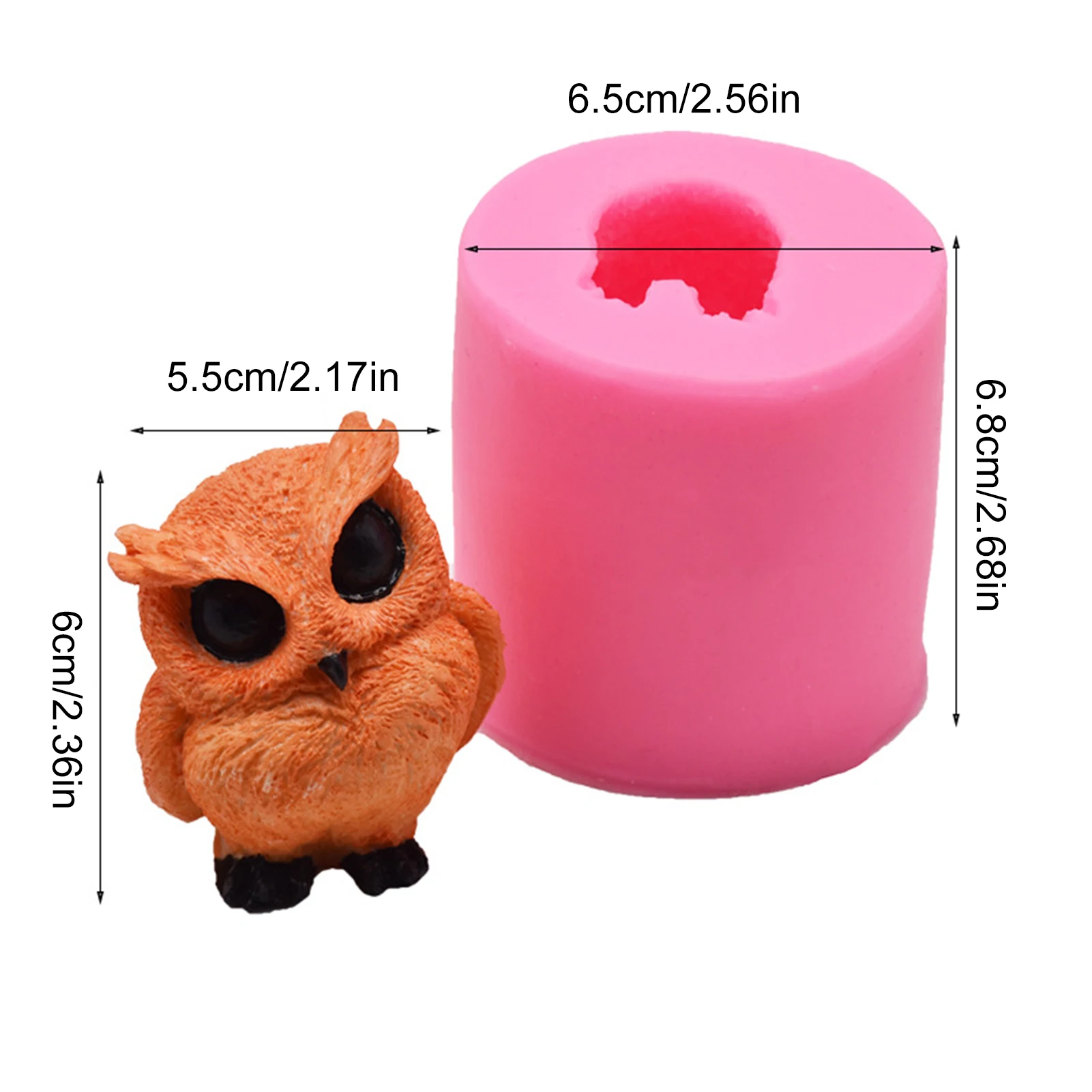 

3D Owl Silicone Mold Fondant Chocolate Mold DIY Handmade Soap Aroma Diffuser Cake Decorating Mould