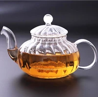 hot sale high borosilicate small glass teapot 300ml glass tea pot set with infuser