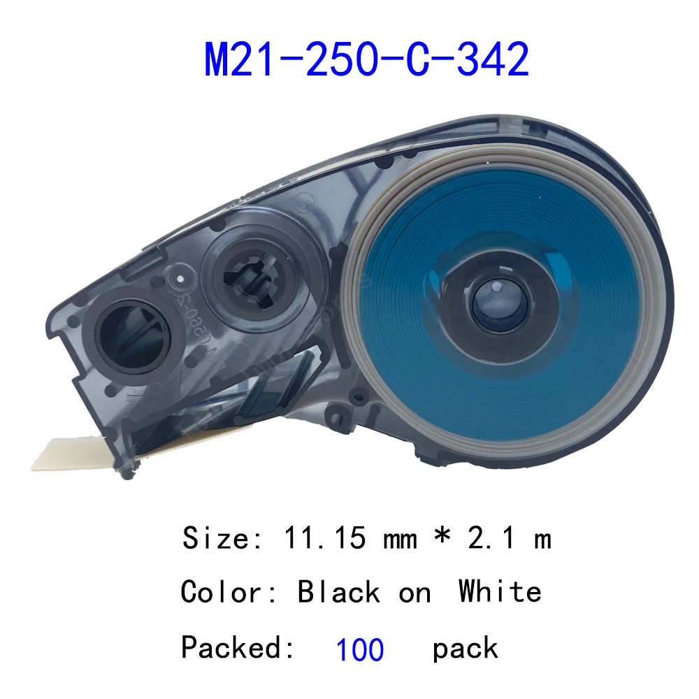 

Лента для этикеток bmp21, 100 шт. в упаковке, цвет черный на белом, Полиолефиновая лента для этикеток, устройство для печати этикеток BMP21 PLUS, 11,15 мм...
