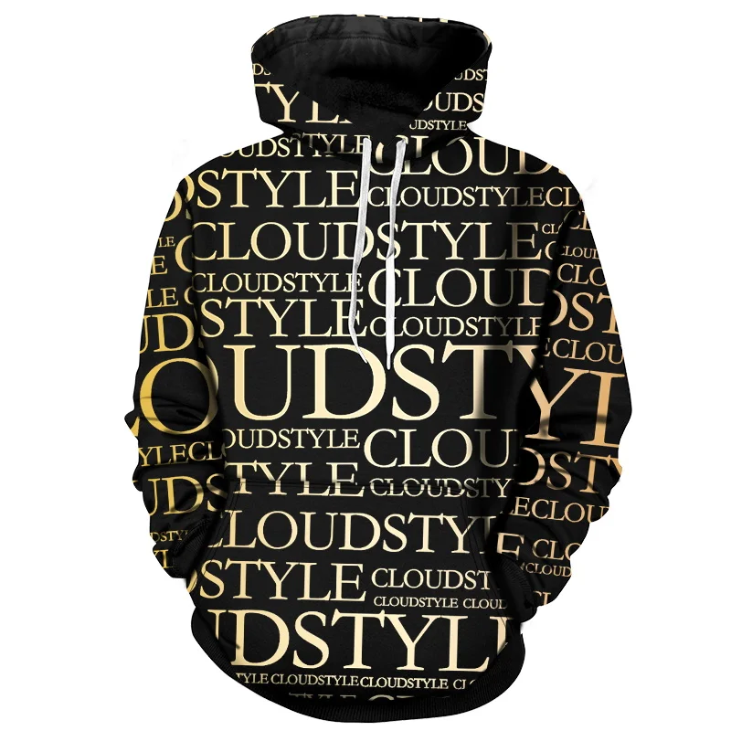 Cloudstyle уникальные мужские толстовки с 3D принтом логотипом повседневные пуловеры