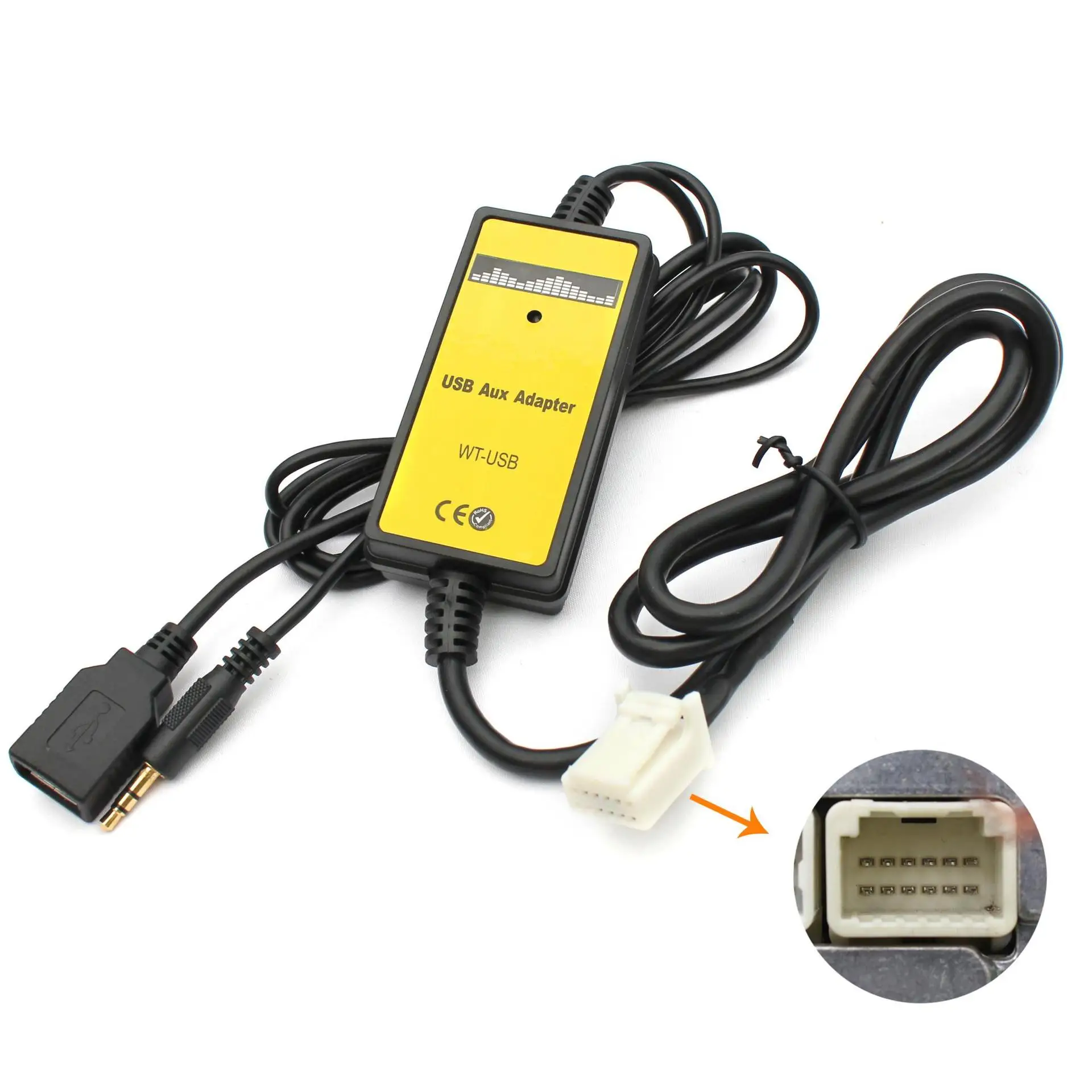 

Car MP3 USB AUX Adapter 3.5mm AUX interface CD Changer for Toyota Avensis RAV4 Auris Corolla Toyota 6+6