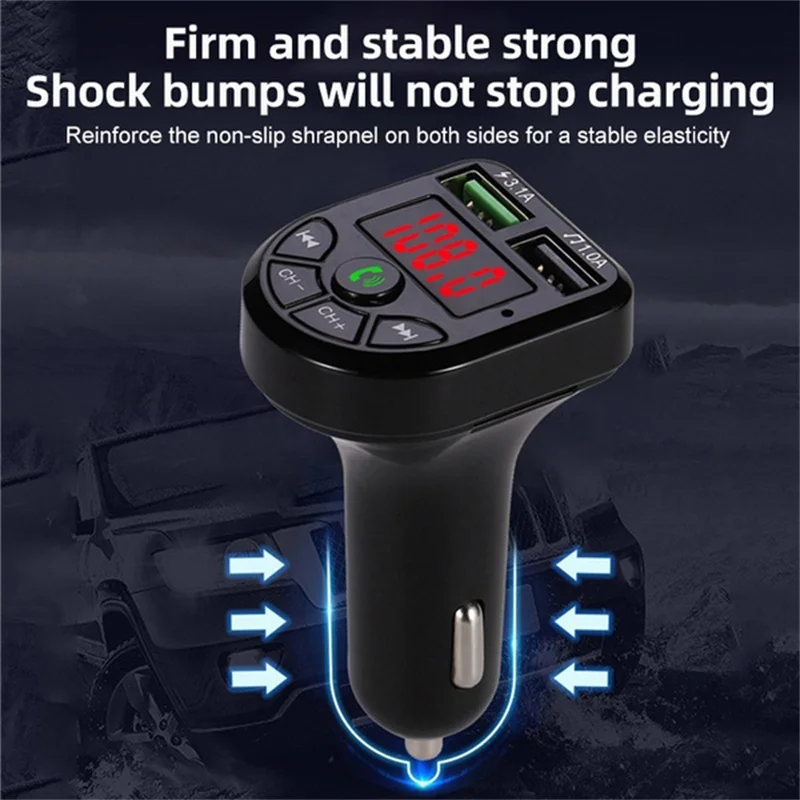 new bluetooth 5 0 fm transmitter car kit mp3 modulator player wireless handsfree audio receiver dual usb fast charger 3 1a free global shipping
